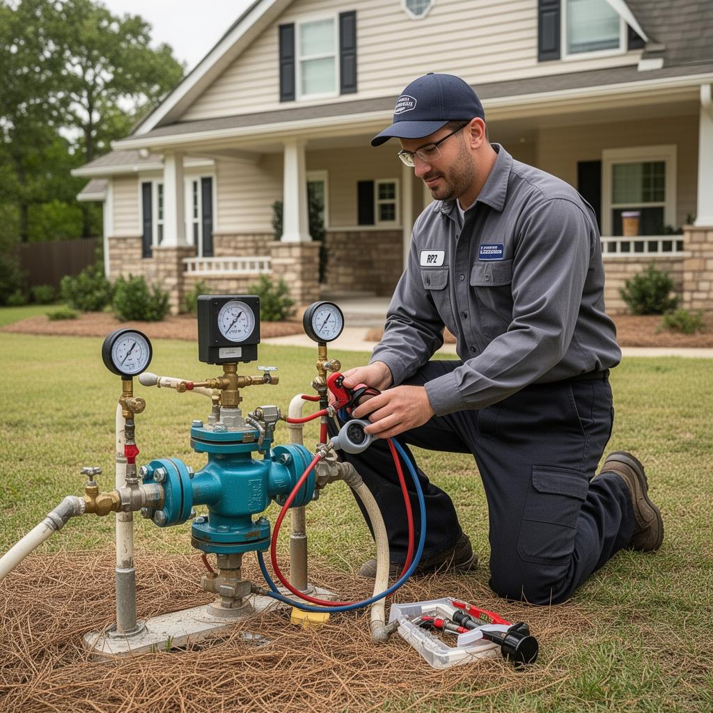 Backflow testing process with calibrated gauges