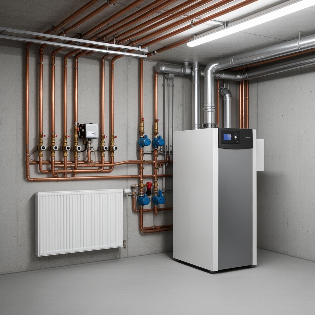 Residential hydronic boiler heating system
