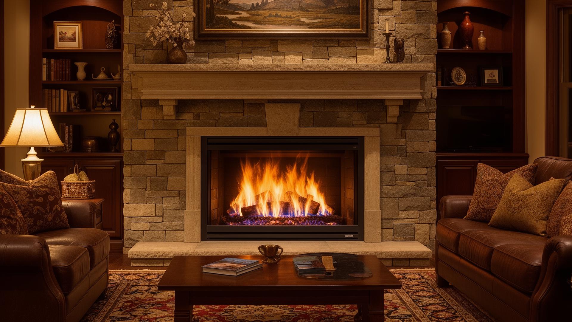 Completed gas fireplace installation
