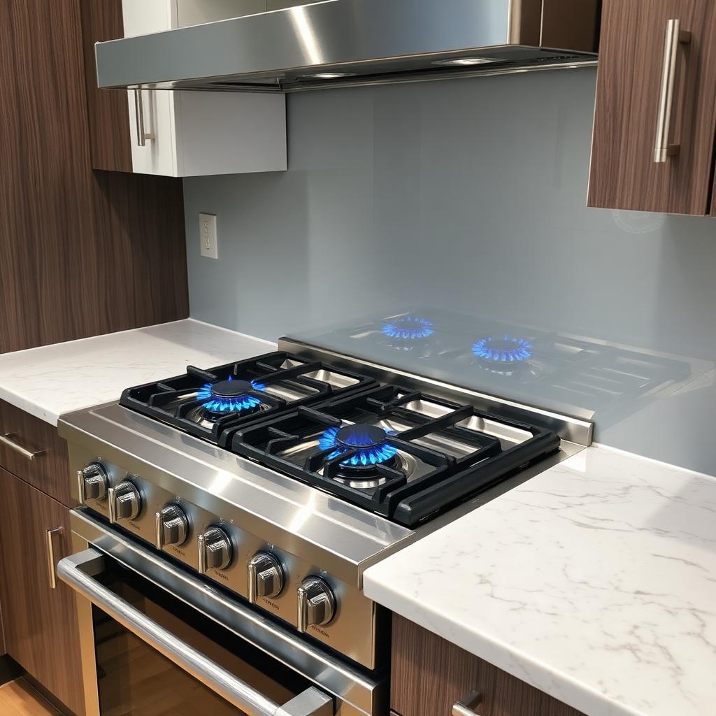 Completed gas range installation
