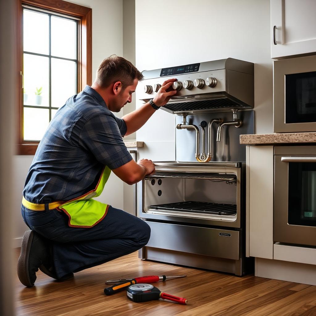 Gas range safety installation