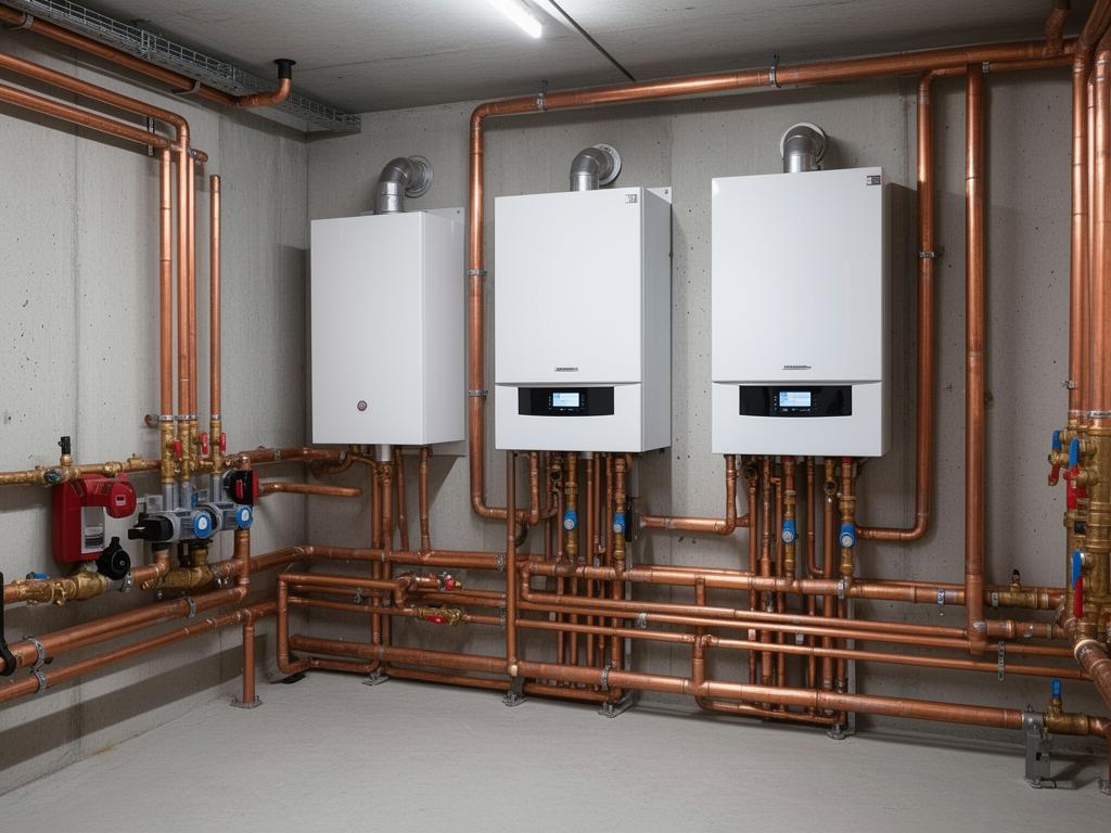 Modern boiler system installation