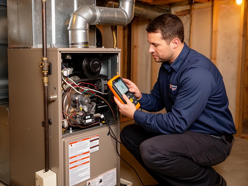 Heating maintenance inspection with diagnostic tools