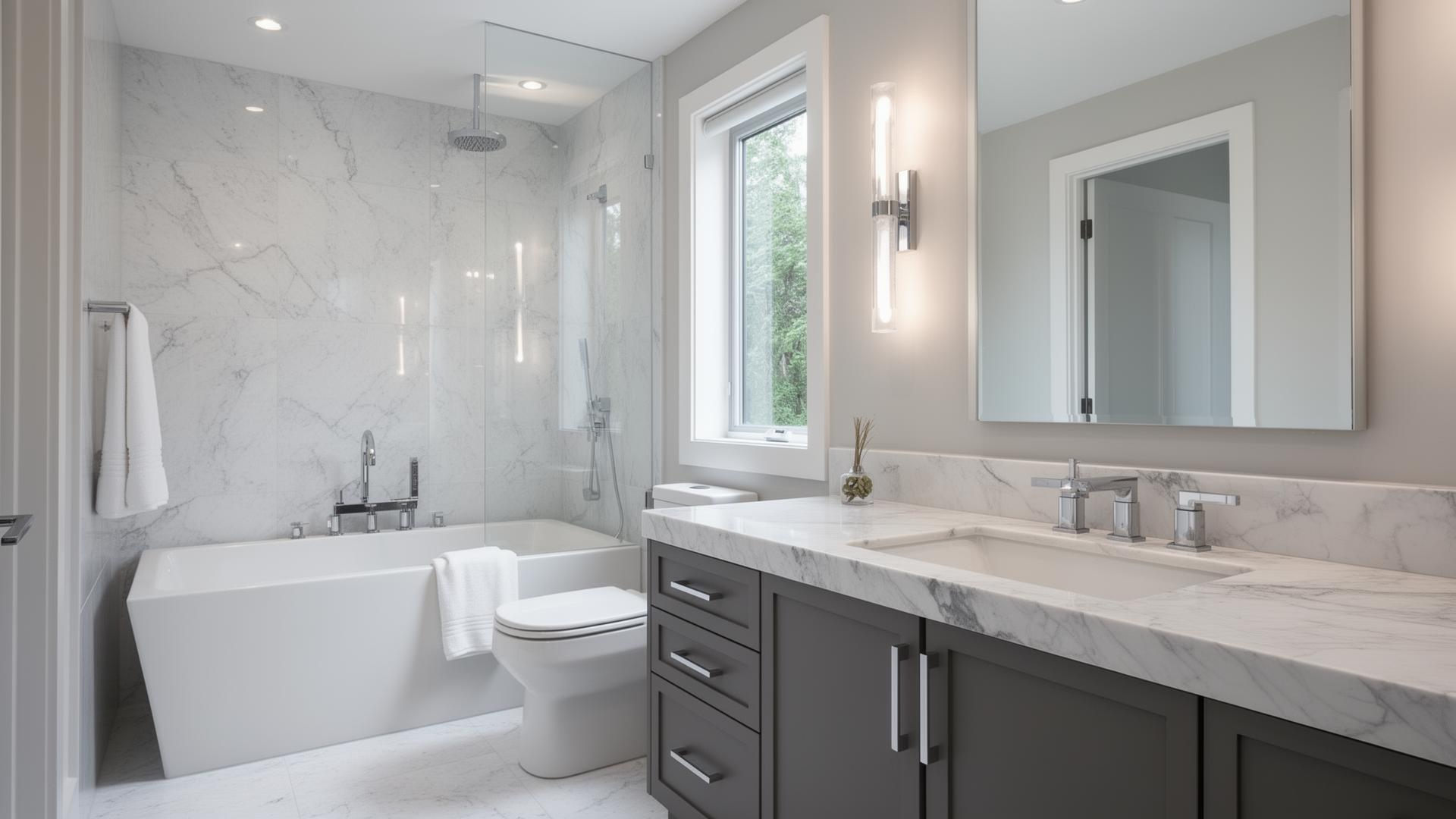 Residential bathroom plumbing