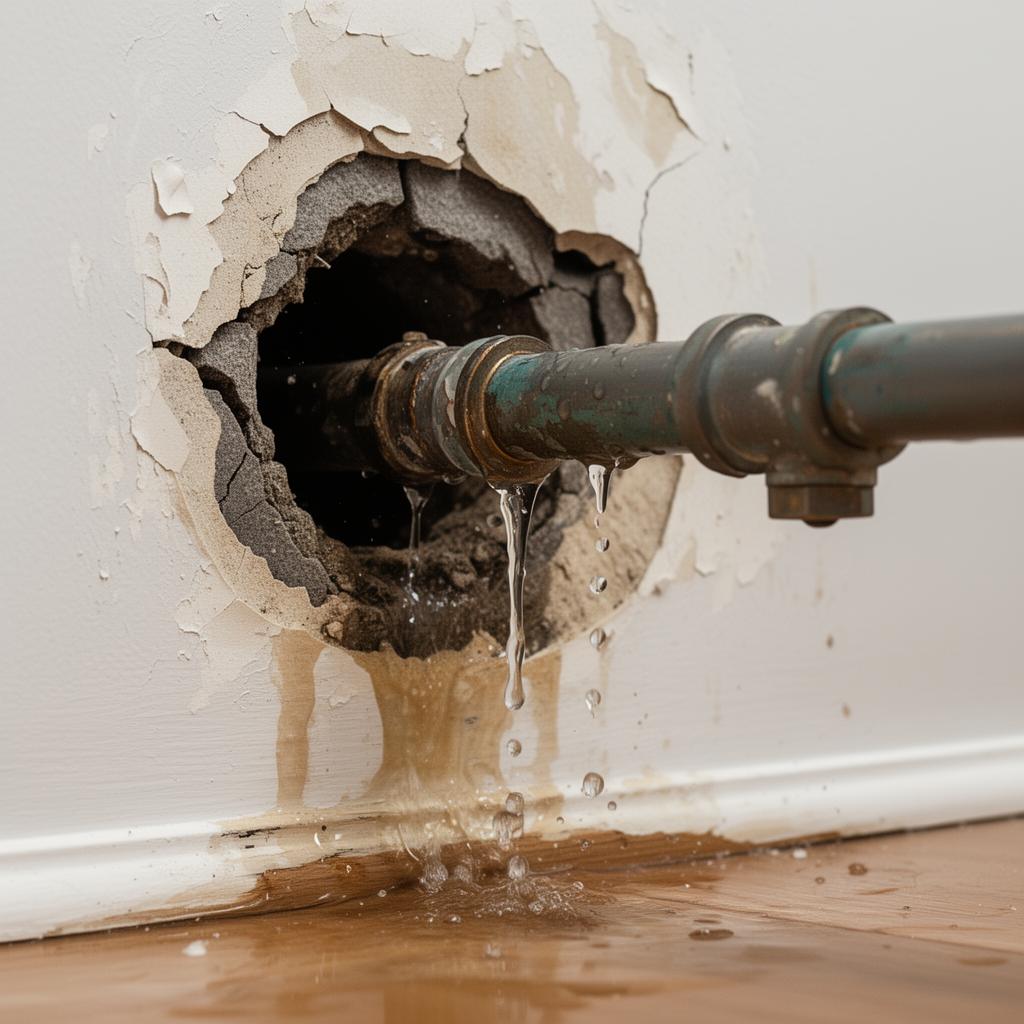 Leaking pipe requiring professional repair