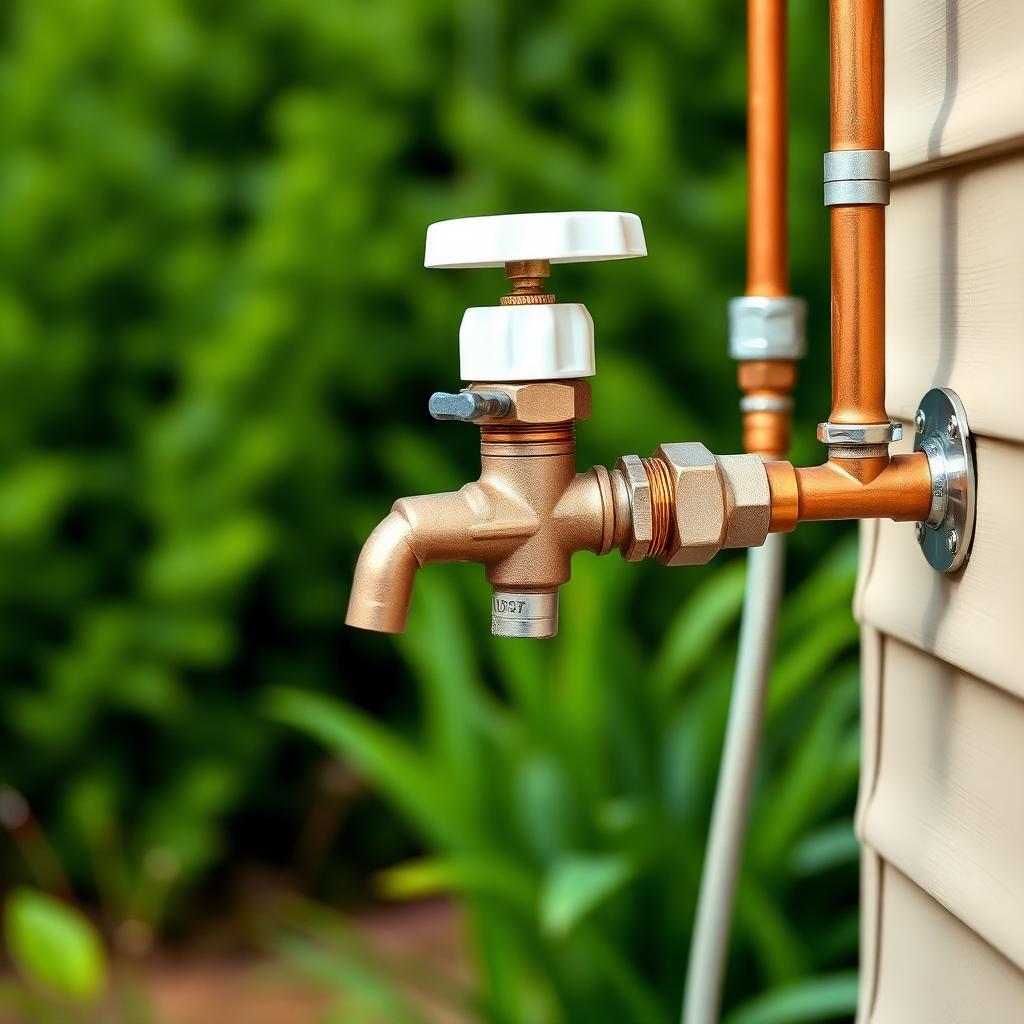 Outdoor hose bib and frost-free tap installation