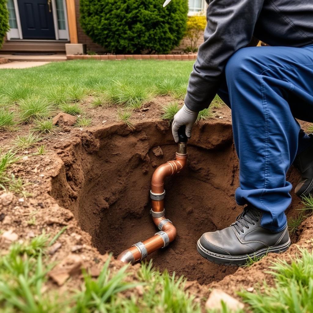 Underground water line repair
