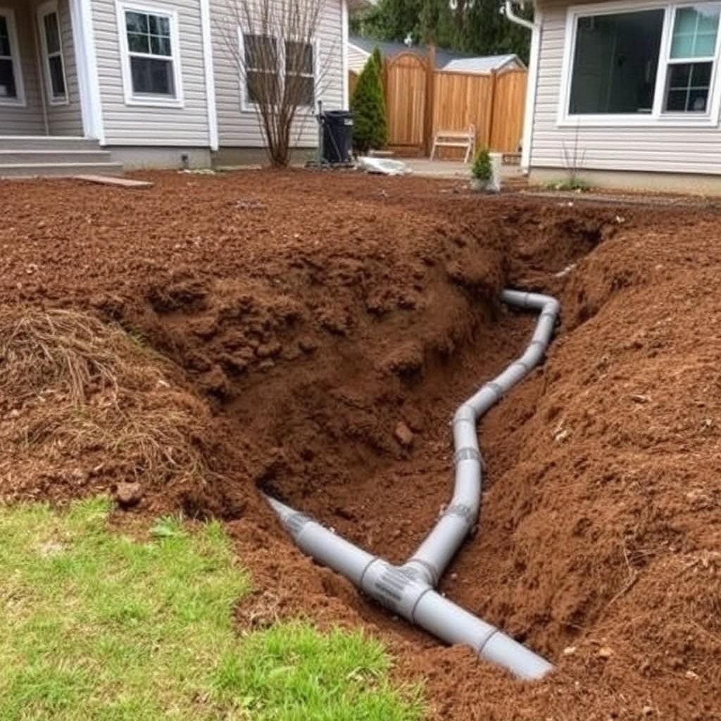 Drainage service work in Port Moody residential property