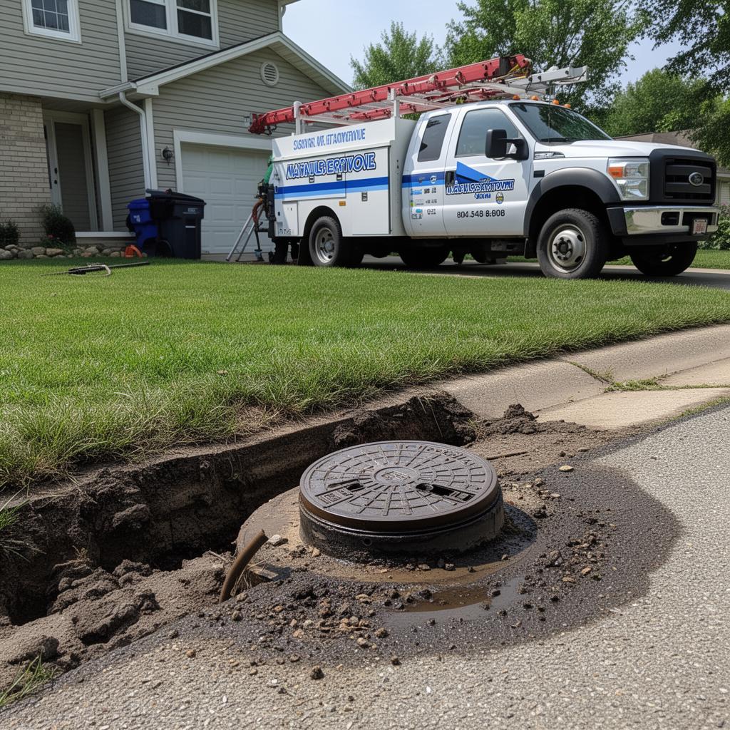 Completed sewer cleaning service