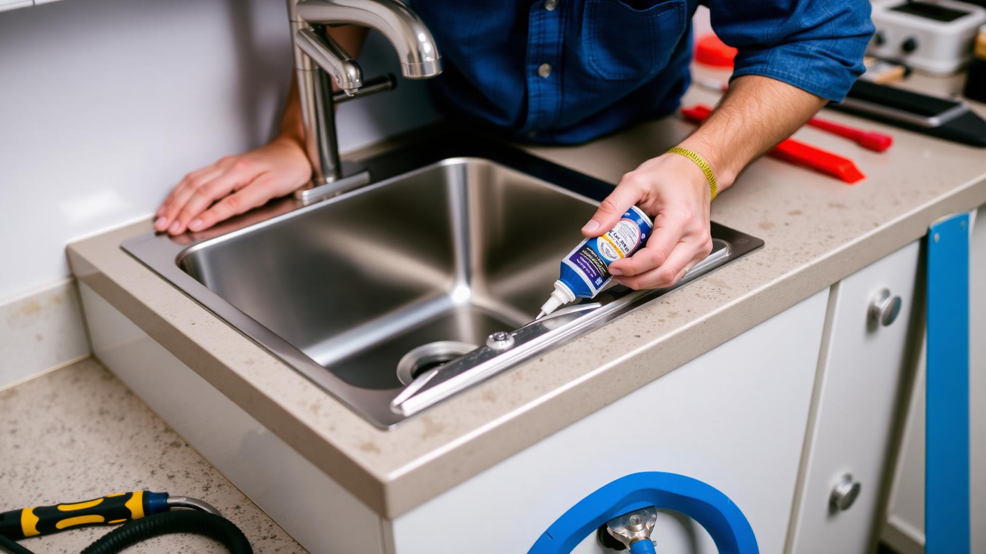 Professional sink sealing and installation process