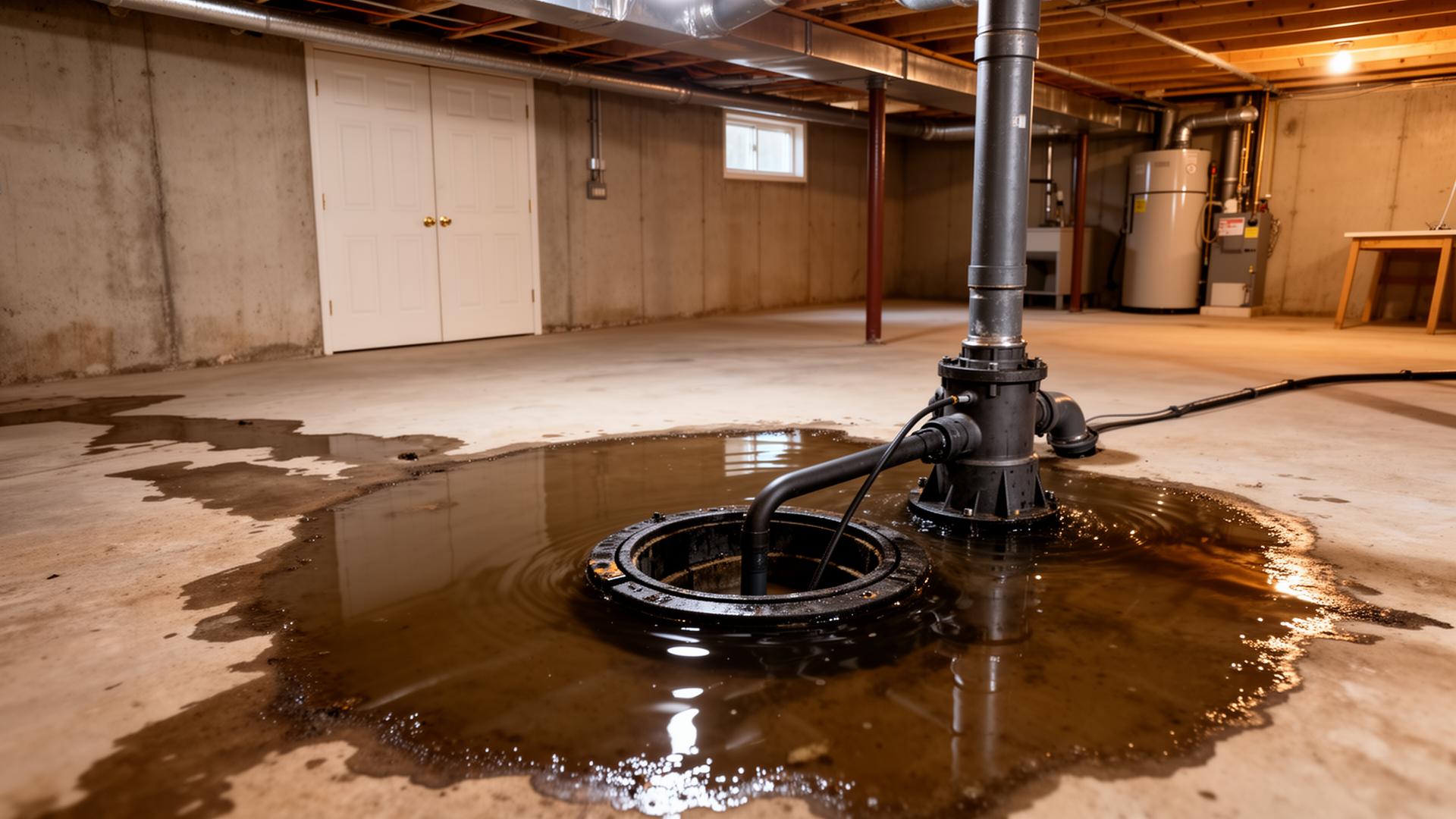 Basement flooding emergency near sump pump