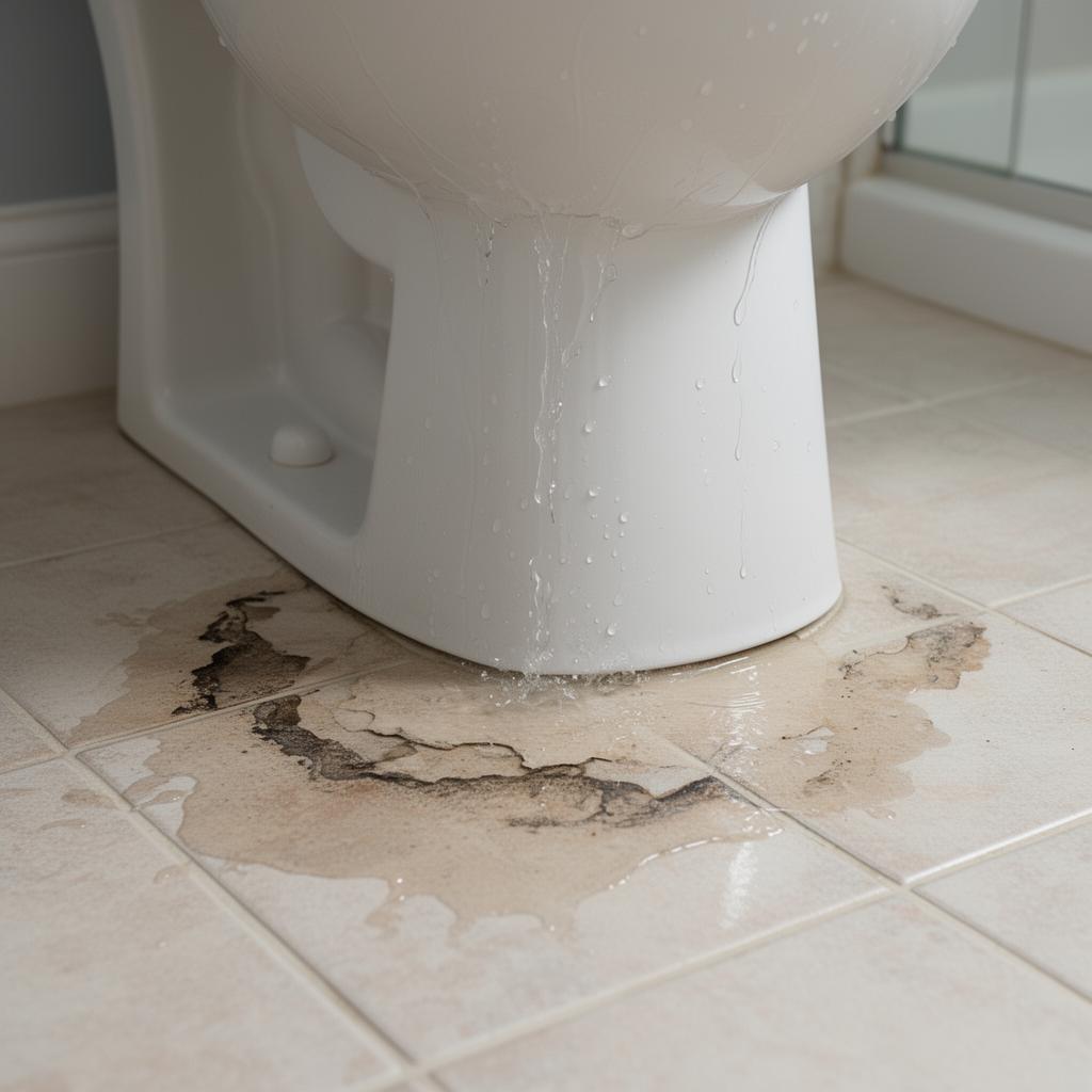 Toilet leaking at base requiring repair