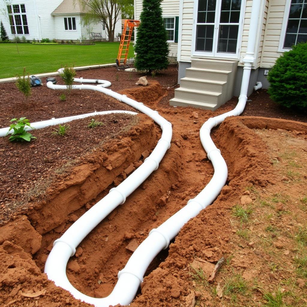 Drainage service work in Vancouver residential property