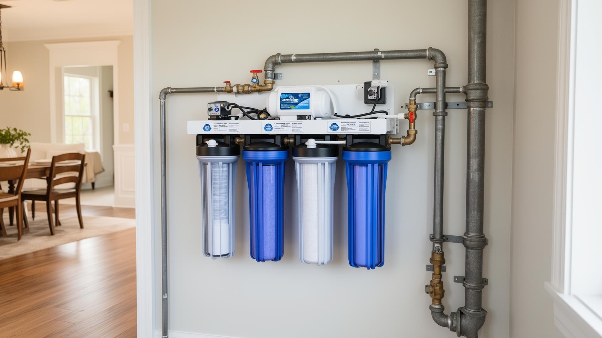 Completed water filtration system installation