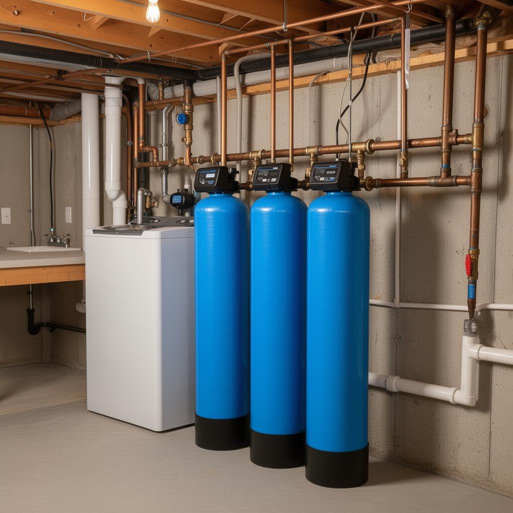 Whole house water filtration system installation