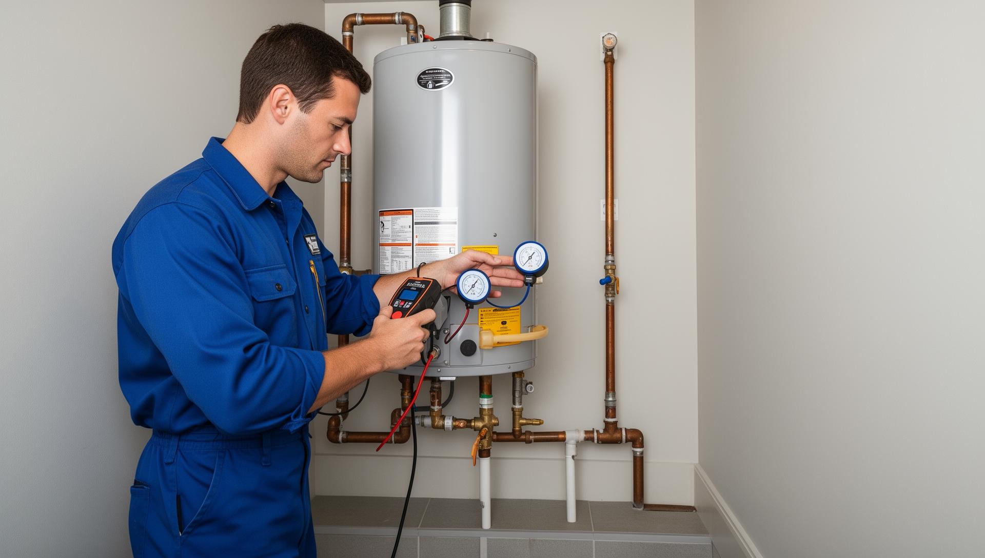 Professional water heater installation and testing
