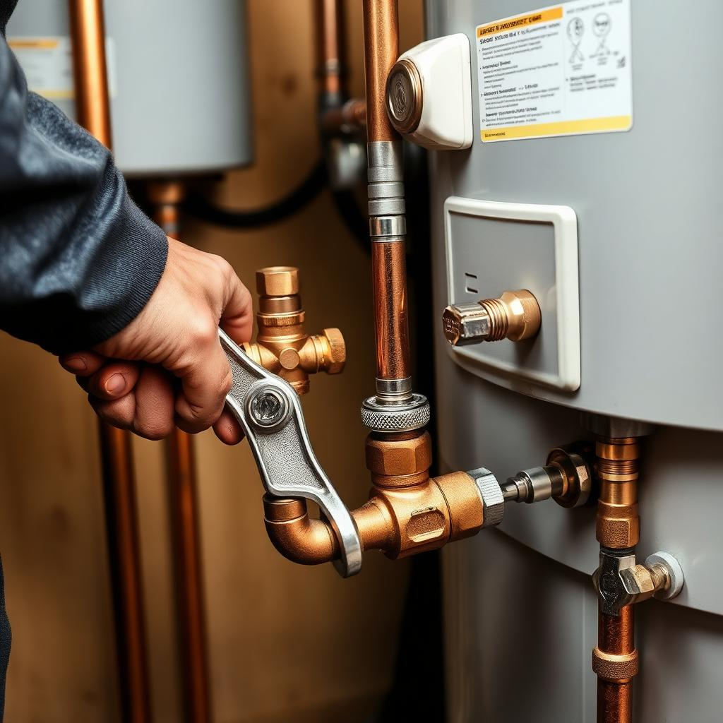 Water heater plumbing connections